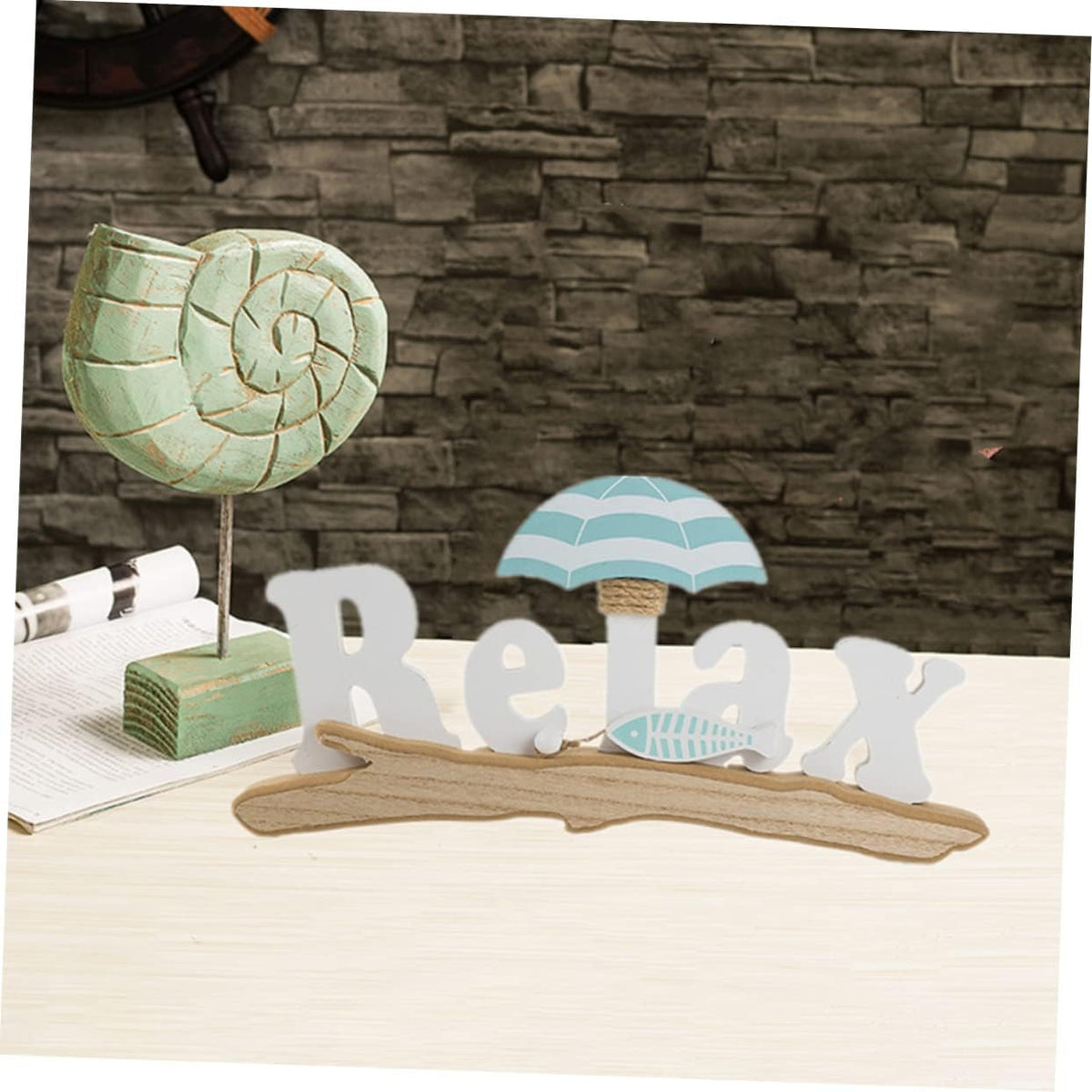 Wood Rope Mediterranean Beach Chair Ornament Decorative Sign Dining Room and Bedroom Accent, Realistic Shape, Creative Retro Style, Home Decor Piece