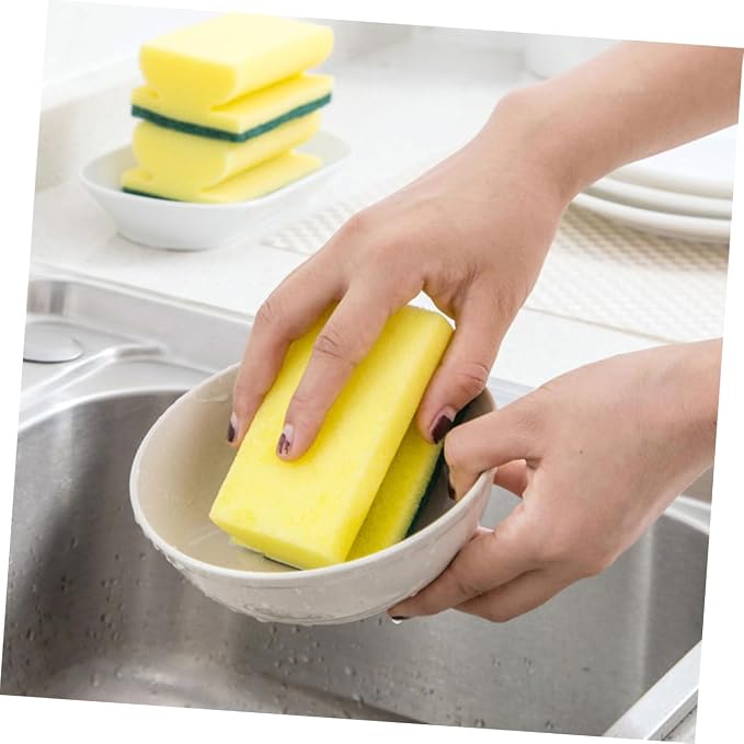 10pcs Dish Cleaning Sponges Non Scratch Sponge Pads Scrubbers for Kitchen Dish Scrub Pad