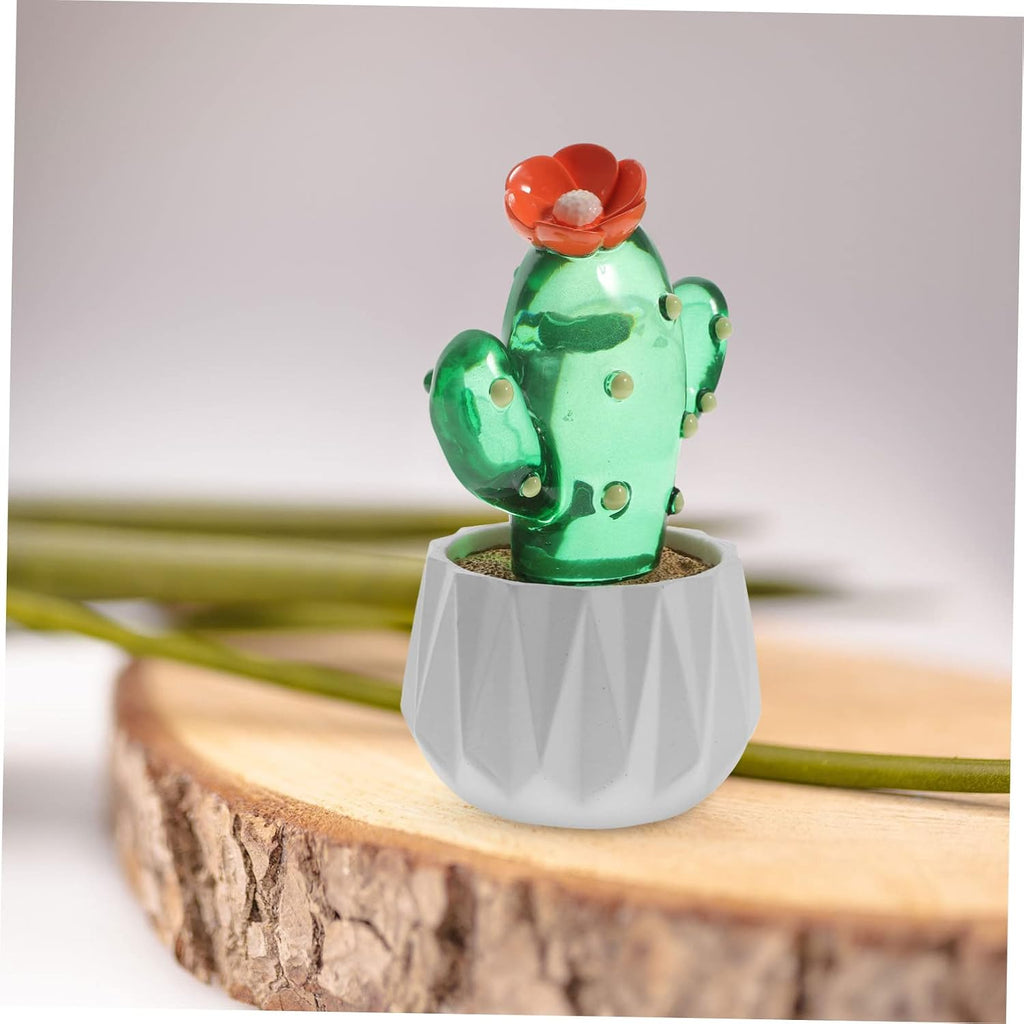 Cactus Ornament Handmade Glass Figure Glass Figurines Crystal Figurines Craft Statue House Plants Indoors Margarita Ornament Mexican Christmas Ornaments Animal Household