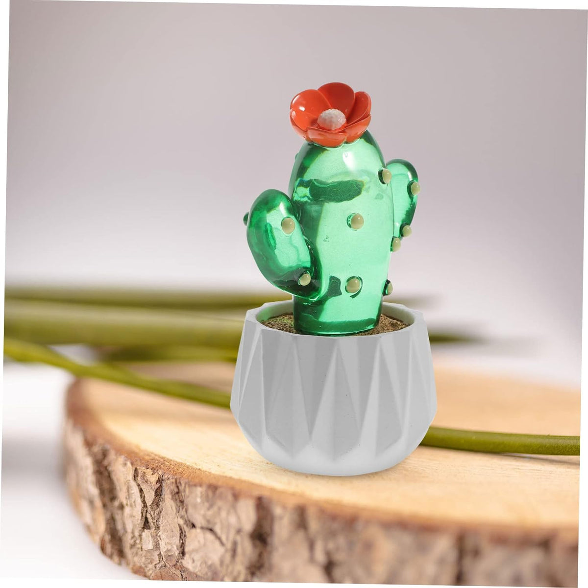 Cactus Ornament Handmade Glass Figure Glass Figurines Crystal Figurines Craft Statue House Plants Indoors Margarita Ornament Mexican Christmas Ornaments Animal Household