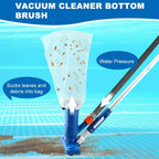 Pool Skimmer Net, Swimming Pool Cleaning Kit, Vacuum Cleaner Bottom Brush Mesh Leaf Bag Semi-deep Skimmer Net & Adjustable 47-61in Pole