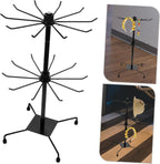 Rotating Jewelry Display Stand Double Tier Iron Rack Black Lightweight Rotating Design, Stable Structure, for Necklaces, Earrings, Bracelets, Organized Storage