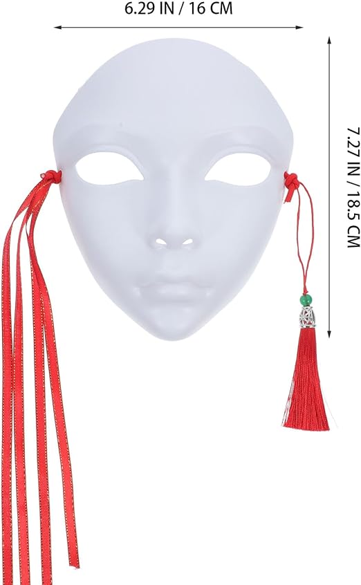 DIY Paintable White Mask Unfinished Hand Painting Mask Material for Cosplay Masquerade Costume Party and Fashion Shows for Creative Decoration and Design