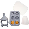 Silicone Baby Food Feeder with Tray, Fresh/Frozen Fruit Feeder for Babies, Teething Soothing, BPA-Free, Easy-Clean, Dishwasher Safe