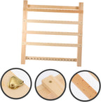 Wooden Jewelry Organizer Earring Display Rack Wall Mounted Khaki Finish, Open Storage Design, Reusable Home and Trade Show Setup, Safe and Easy to Use