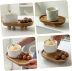 Handmade Wooden Tray Decorative Minimalist Design for Charcuterie Cracker Dessert Serving