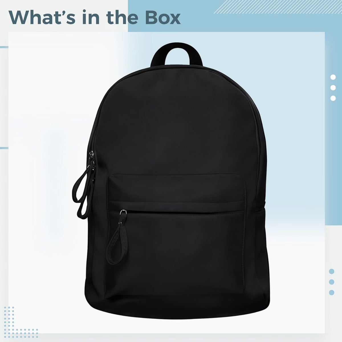 Black Portable Backpack, Oxford Cloth Laptop Travel & School Daypack with Spacious Storage