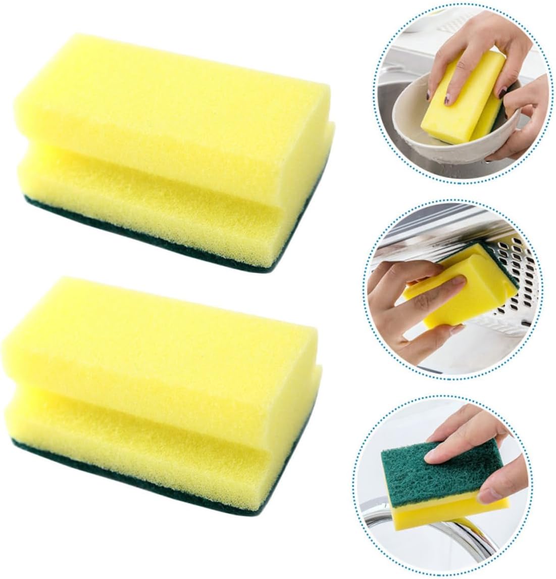 10pcs Dish Cleaning Sponges Non Scratch Sponge Pads Scrubbers for Kitchen Dish Scrub Pad