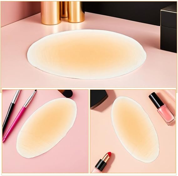 4pcs Water Drop Silicone Buttock Pads for Women Beige Seamless Invisible Finish, Washable Reuse, Lightweight Fit, Office Wear and Special Occasions
