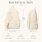 Wing Backpack Lightweight Nylon Daypack For Women Travel (White) Unique Wing Design Adds A Stylish Touch To Daily Carry, Ideal For School, Travel, Shopping And Casual Outings.