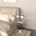 Acrylic End Table, Clear 3-Tier Side Table for Bedroom & Living Roo