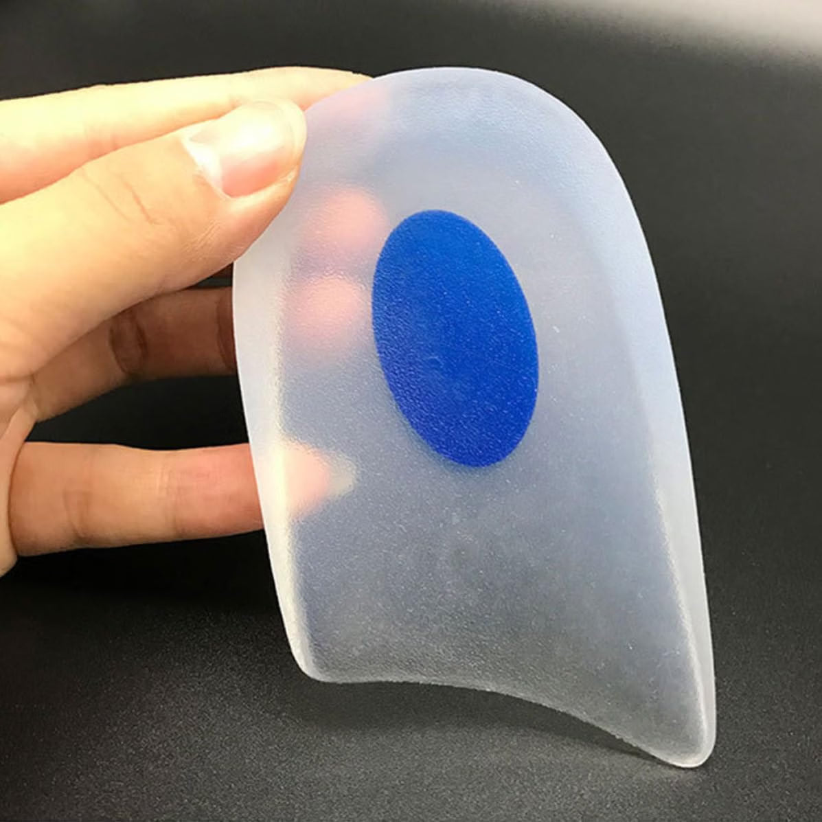 Silicone Heel Cushion Insoles for Men, One Pair, White Anti Skid Support, Motion Control and Stability, Athletic Use, Free Size Fit