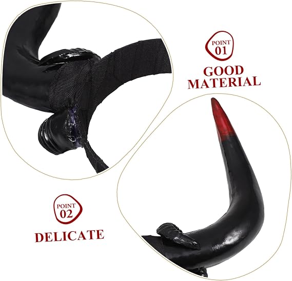 Halloween Cosplay Horn Headband Black Plastic Hair Accessory Photo Prop for Costume Cosplay, Gorgeous Style, Halloween Season Party Dress, Black Finish