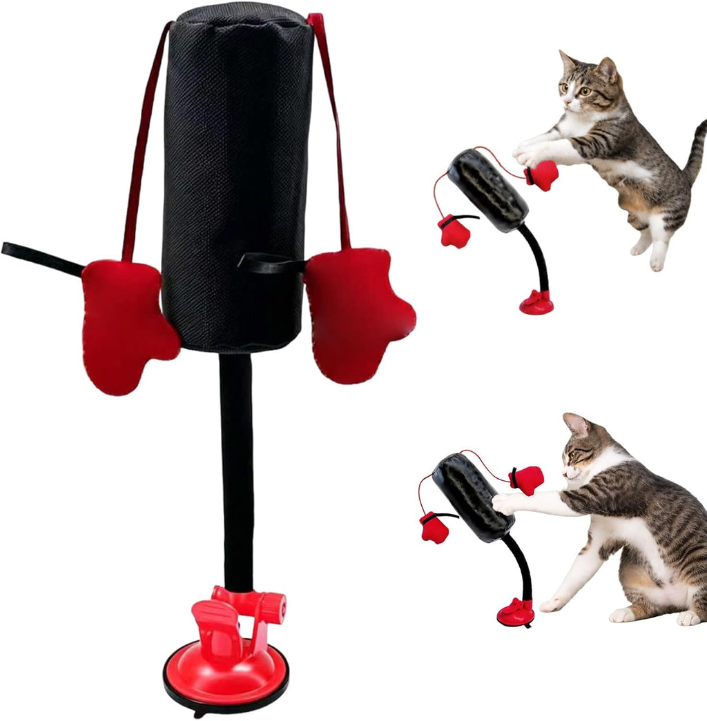 Cat Punching Bag Toy Interactive Suction Cup Toy For Indoor Cats (#3) Interactive cat boxing toy encourages active play and mental stimulation for indoor cats.
