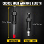 Grease Fitting Cleaning Tool, M10 Screw-Driven Grease Zerk Cleaner (Shot Rod with Adapter)
