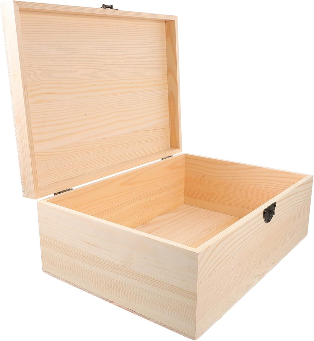Retro Jewelry Case Wooden Box with Hinged Lid and Front Clasp Dresser or Bedside Use, Holds Jewelries and Small Sundries, Multipurpose Wooden Storage with Easy Open Close