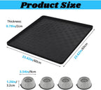 Mini Fridge Silicone Mat with 4 Base Raisers, 23" x 23" x 0.79" Mini Fridge Drip Tray, Refrigerator Carpets Floor Protector, for Washing Machines, Air Conditioner, Dishwashers