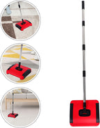 Manual Carpet and Floor Sweeper with Adjustable Height PP and Stainless Steel Build, Versatile Home Cleaning, Convenient Push Design for Tiles and Carpet