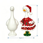 Christmas Porch Goose Outfit Green Fuzzy Costume Holiday Decor (#C) Festive Outdoor Style: Dress Your Porch Goose With A Green Costume For Christmas Displays And Seasonal Yard Decor