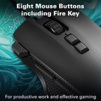 Shark Force 3 USB Wired Gaming Mouse, Black Rapid Fire Button, RGB Lighting, Adjustable DPI up to 12,800 & Extra Set of Mouse Feet
