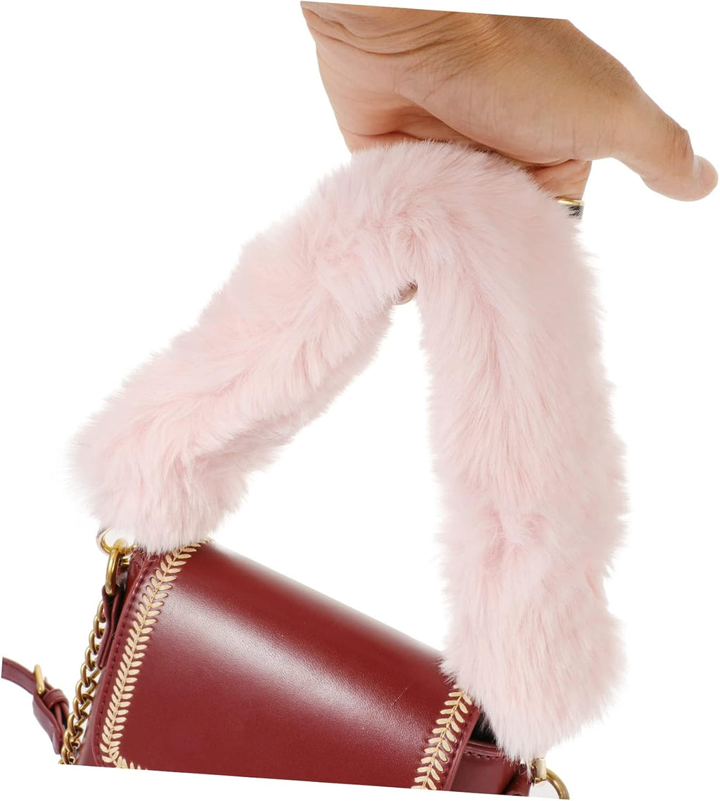 Plush Handbag Strap Replacement for DIY Purse Making Pink Versatile Removable Design, Easy Installation, Beaded Purse Projects, Decorative Belt Use, Handbag Craft Supplies
