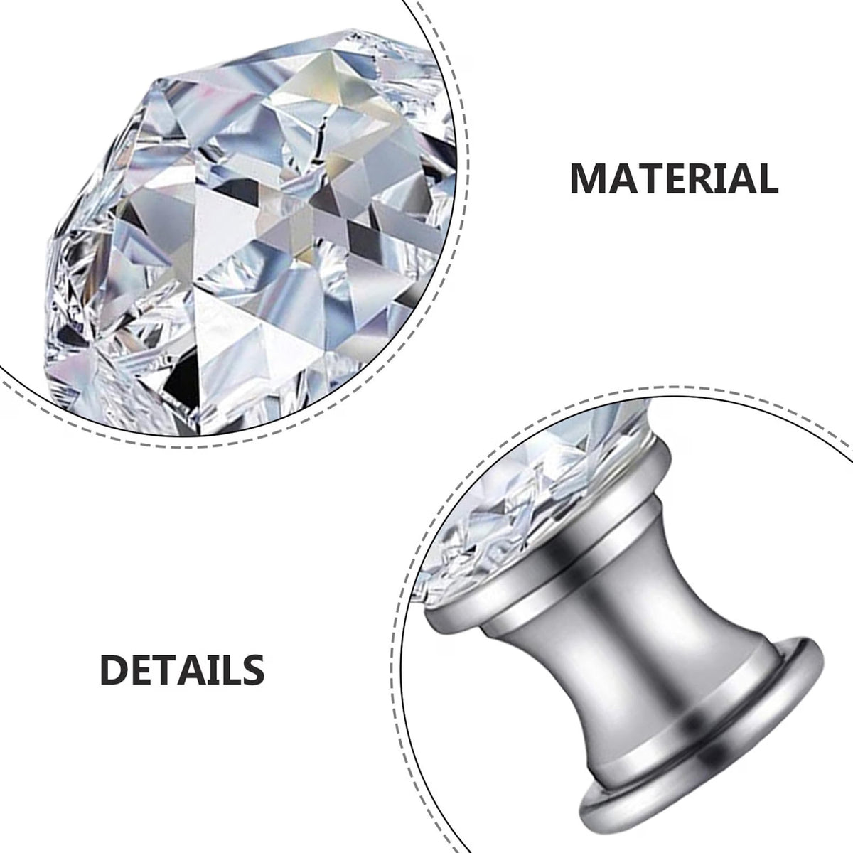 Crystal Lamp Finial Knob Chic Light Decoration with Threaded Base Durable and Sturdy Screw Cap for Modern Classic Vintage Fixtures