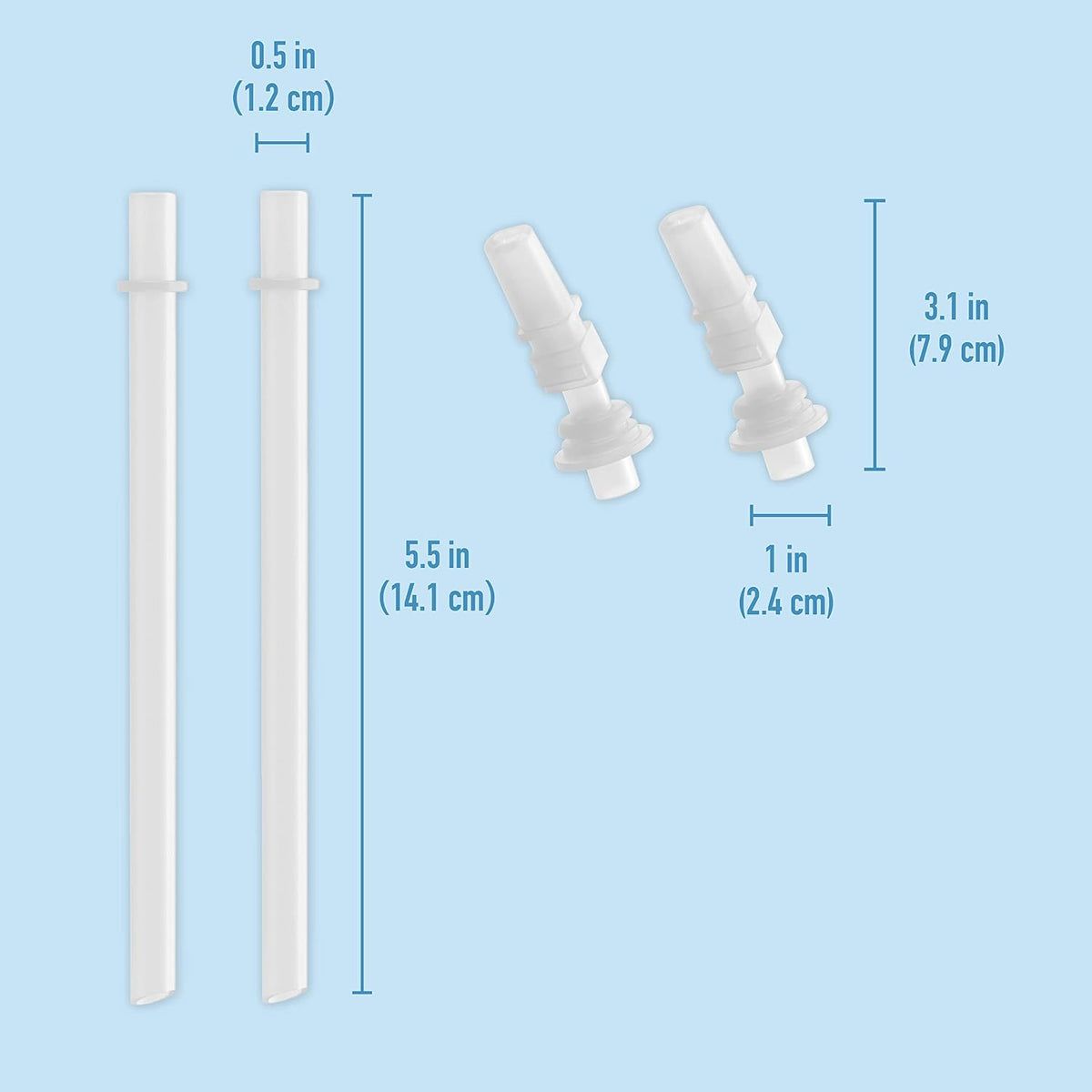 Kids Stainless Steel Water Bottle, Replacement Straws Set