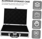 Tool Box Briefcase Aluminum Alloy Hard Shell for Office Travel Black Finish, Handle Design with Large Capacity Interior, Protects Valuables, Business Trip Storage Box