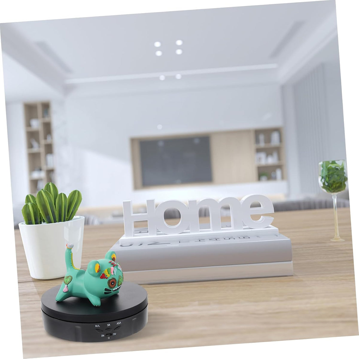 Intelligent Automatic Rotating Display Stand, ABS Black Motorized Turntable Stable Operation, Good Bearing Capacity, Easy to Operate, for Window Display and Advertising Use