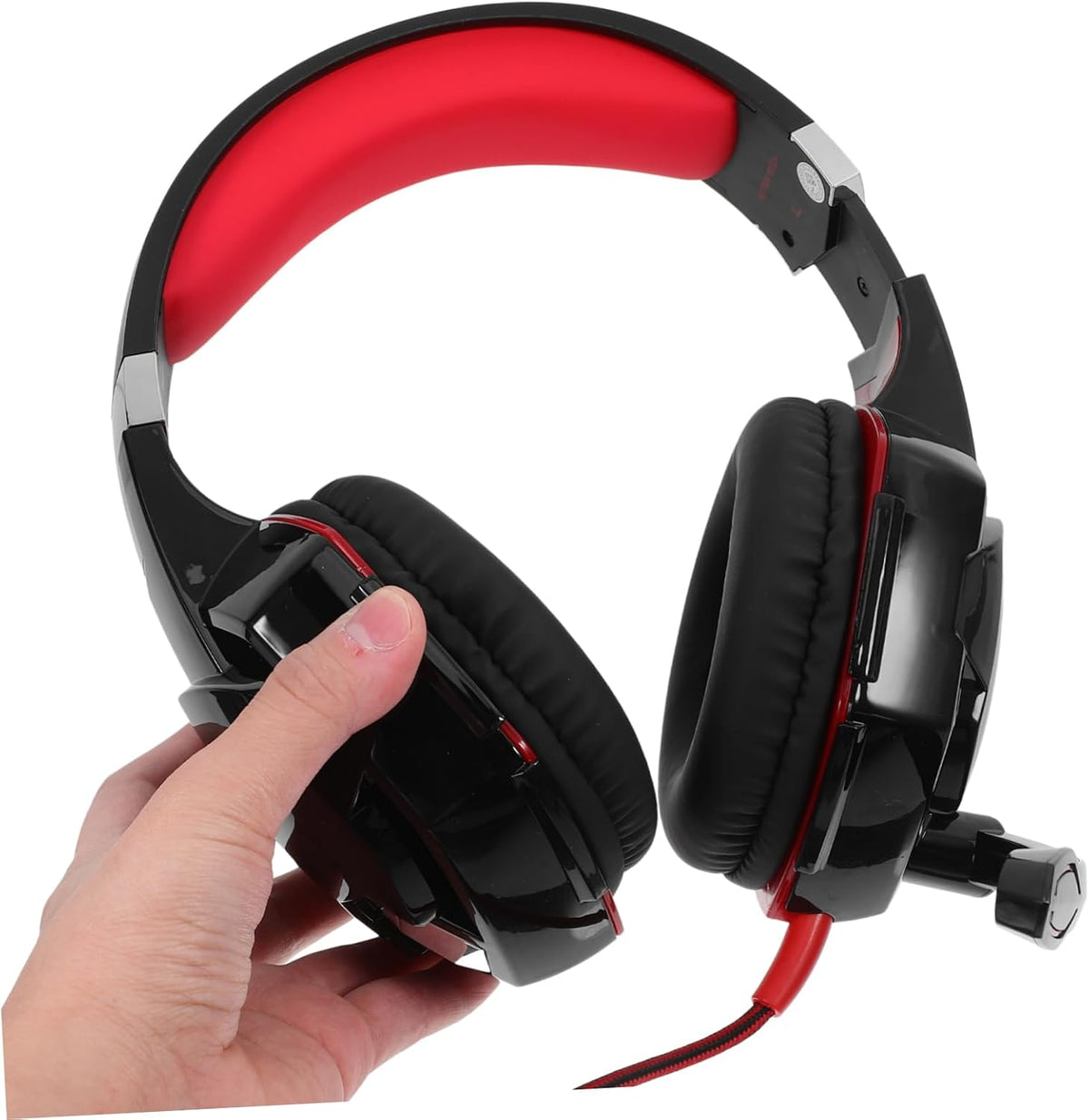USB Gaming Headset with Mic, LED Lights, Vibration for PC | Plastic and PU Build, Super Over Ear Pads, Mute Button and Volume Control, Black Finish