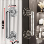 Diamond Suction Cup Door Handle, Strong Hold No-Drill Removable Handle for Doors, Windows & Cabinets
