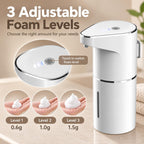 Automatic Foaming Soap Dispenser, Touchless Hand Soap Dispenser 350mL automatic foam soap dispenser with sensor, 3 foam levels and Type-C charging for kitchen and bathroom