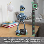 Futurama Bender Building Kit, 396-Piece Posable Robot Figure with Gold Chain
