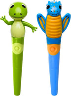 Jiggler Oral Motor Tool for Kids - Oral Facial Massager, Sensory Awareness for Jaw & Lips, Calming Vibration for Speech & Feeding | Dragon & Frog, Set of 2