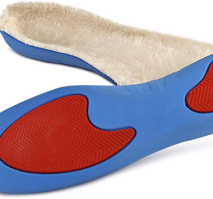 2 Pairs PU Arch Insoles Size XL Warm Shoes Pads for Men Beige Pair Pack, Supports Feet during Work and Long Walking, Relief, Pressure Distribution