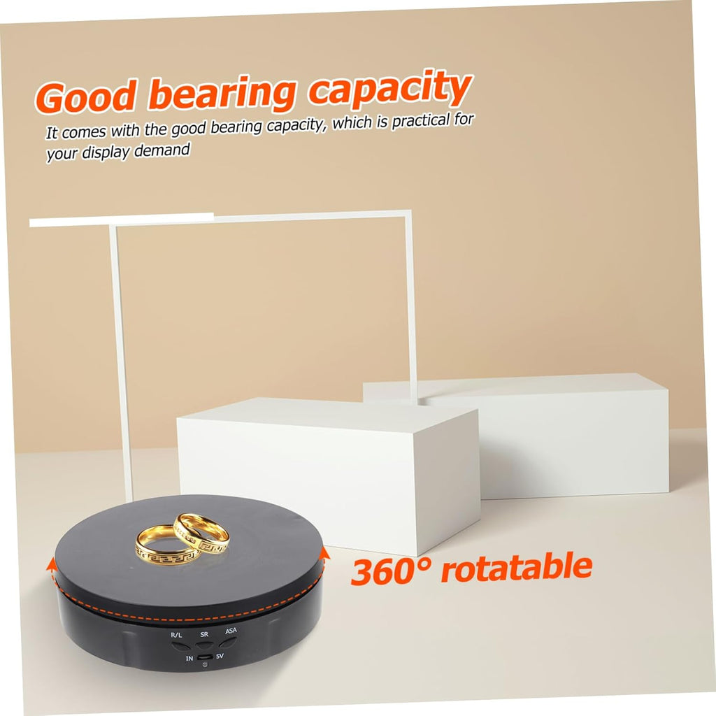 Intelligent Automatic Rotating Display Stand, ABS Black Motorized Turntable Stable Operation, Good Bearing Capacity, Easy to Operate, for Window Display and Advertising Use