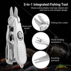Fishing Line Cutter Tool, Fishing Scissors, Fly Tying Scissors, Multi-Function Folding Angler Accessory with Retractors and Knot Tying Tool, Stainless Steel Blades for Mono and Fluoro Lines