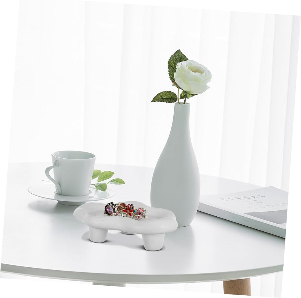 Ceramic Cloud-Shaped Jewelry Tray Cute Trinket Dish for Home Decor Elegant Holder for Organizing Keys and Accessories Bedrooms and Living Rooms