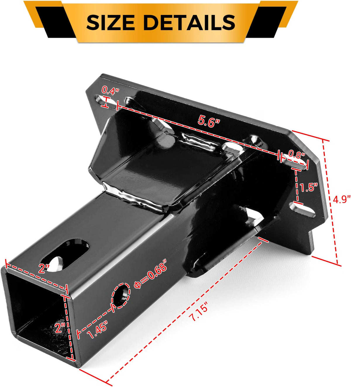 2" Receiver Hitch Fit for Polaris Ranger XP 1000 Crew 2018-2025