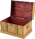 Retro Wooden Treasure Chest Decorative Box for Small Valuables Solid Wood Build, Golden Antique Finish, Watch and Stationery Display, Cosplay Props, Games
