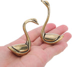 2pcs Antique Swan Figurines: Brass Swan Statues, Decorative Animal Centerpiece Ornaments for Coffee Table, Office or Living Room
