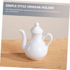 2pcs Ceramic Vinegar Pot Vinegar Dispenser Syrup Cruet Bottle Olive Oil Bottle Dispenser Ceramic Oil Dispenser Sauce Pitcher Kitchen Multifunction Ceramics Sauce Pot White