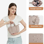 Puffer Work Tote Bag with Tumbler Holder, 2 Pcs Set Nurse Bag with 15.6 Inch Padded Laptop Sleeve & Trolley Sleeve