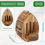 Wooden Butterfly House and Feeder, Natural Teardrop Butterfly Habitat Box with Nectar Dish & Cleanout Door, Outdoor Hanging Wild Insect Shelter for Garden Yard Decor, Gardening Gift for Mom Women