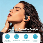 Open-Ear Bone Conduction Wireless Earbuds Bluetooth 5.4 with Smart Charging Case