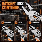9" Ratchet Self-Locking Wire Cutter, Heavy-Duty Ratchet Lineman's Pliers