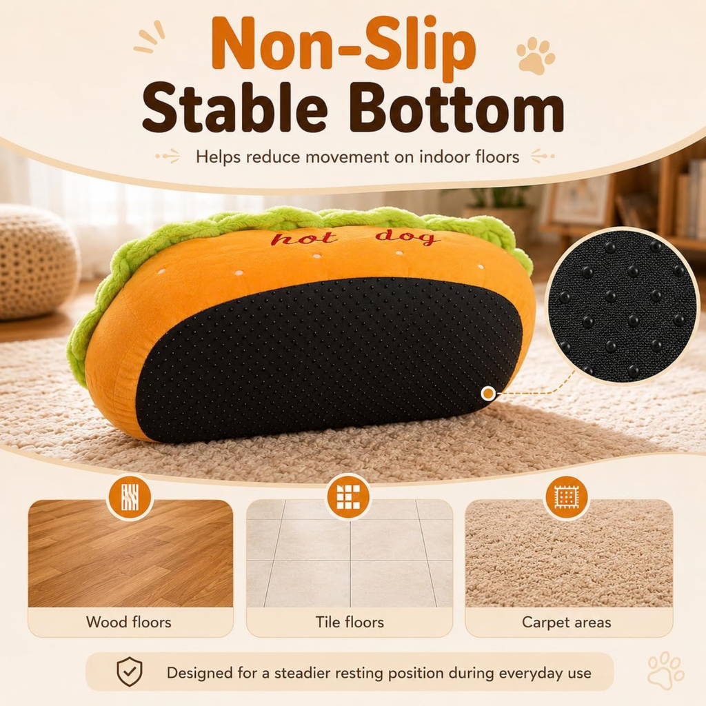 Hot Dog Bed for Dachshund, Plush Cozy Pet Sofa for Small Dogs