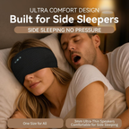 sleep headphones bluetooth 6.0 headband for side sleeper (Black)