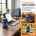 Portable Wireless Juicer Cup, 44oz USB Rechargeable Personal Blender, White 1300ml