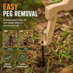 Tent Stake Hammer with 8 Steel Stakes, Peg Puller, Bottle Opener, Storage Handle
